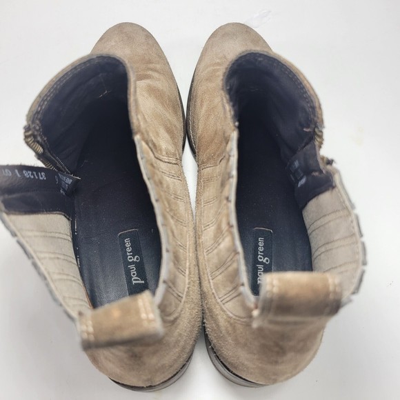 Paul Green‎ Women's Size 9 Brown Suede Leather Zip Ankle Chelsea Heeled Boots - Picture 12 of 15